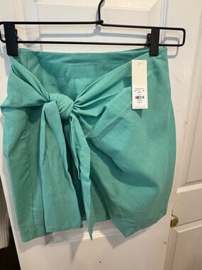 Francesca's Collections Turquoise Tie-Front Mini Skirt NWT
